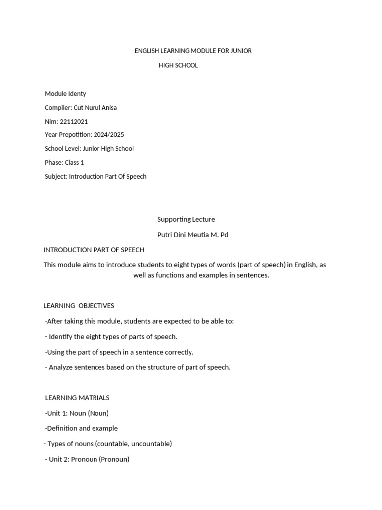 Modul Cut Nurul Anisa | PDF