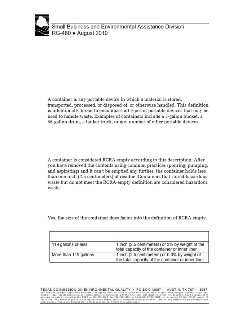 rg-480 Empty Containers | PDF