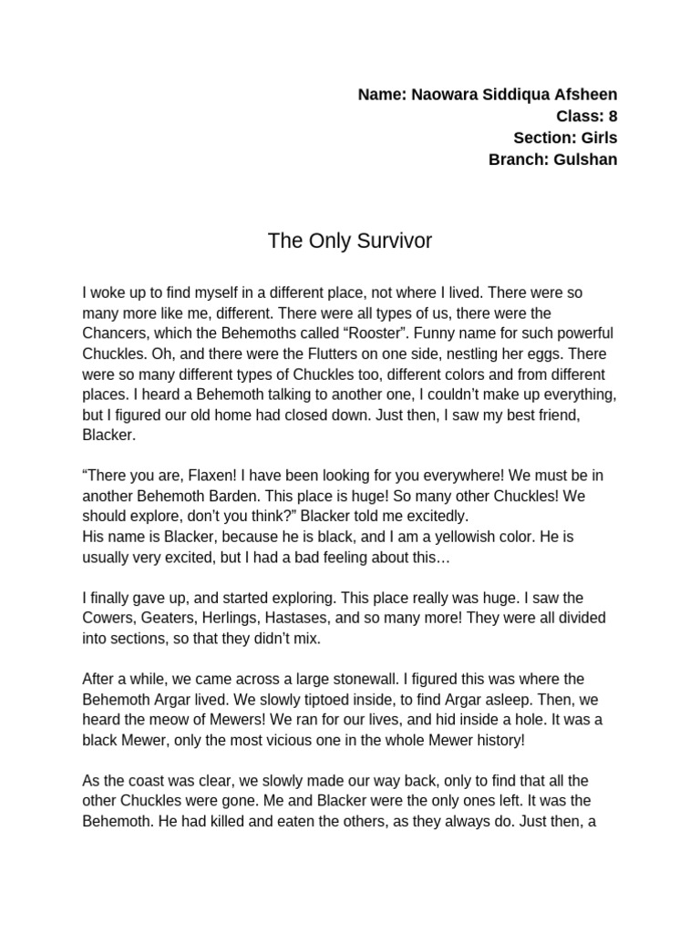 The Only Survivor | PDF