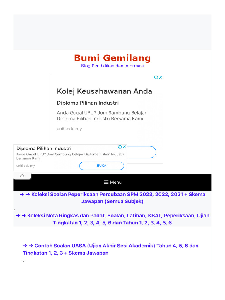 Soalan percubaan spm 2023 2022 2021 skema jawapan semua subjek trial