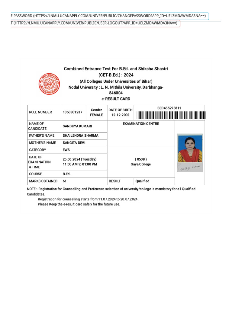 Lalit Narayan Mithila University PDF