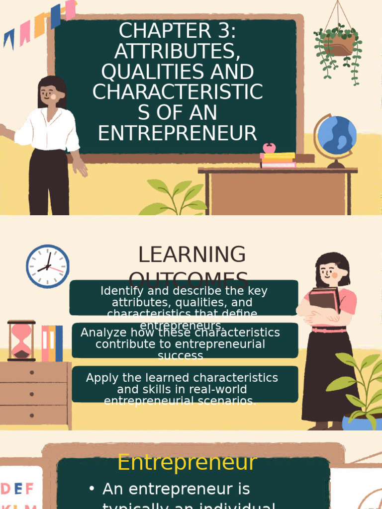 Attributes Qualities and Characteristics of An Entrepreneur | PDF