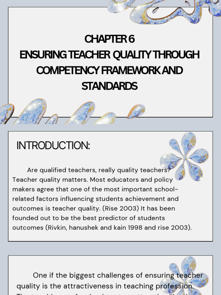 Ensuring Teacher Quality Standards | PDF | Teachers | Learning
