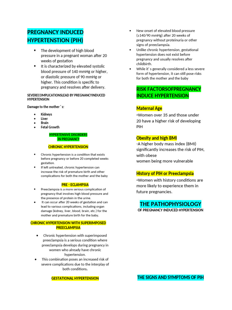 Pregnancy Induced Hypertenstion | PDF