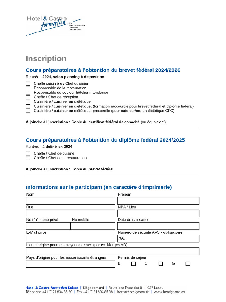 02 Demande Dinscription BF DF 2024-2026 Formulaire | PDF