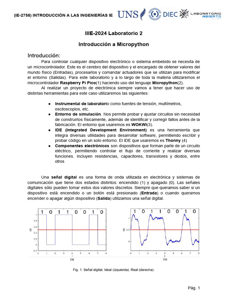 IIIE-2024 Laboratorio 2 - Introducción A Micropython | PDF
