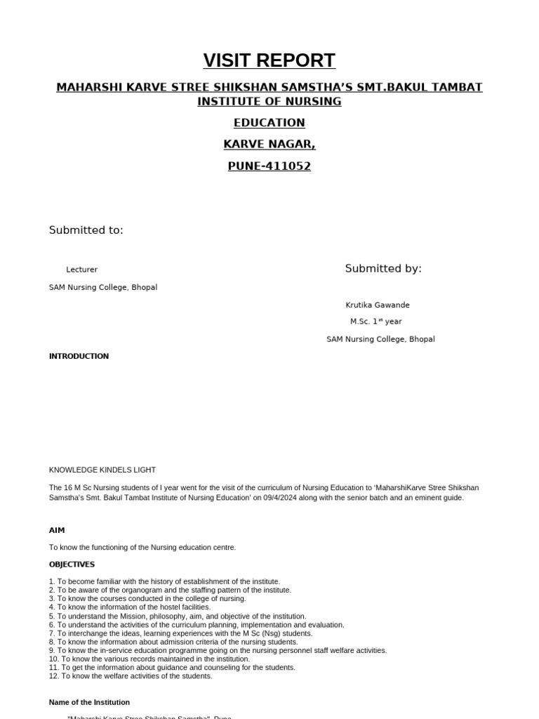 Visit Report | PDF