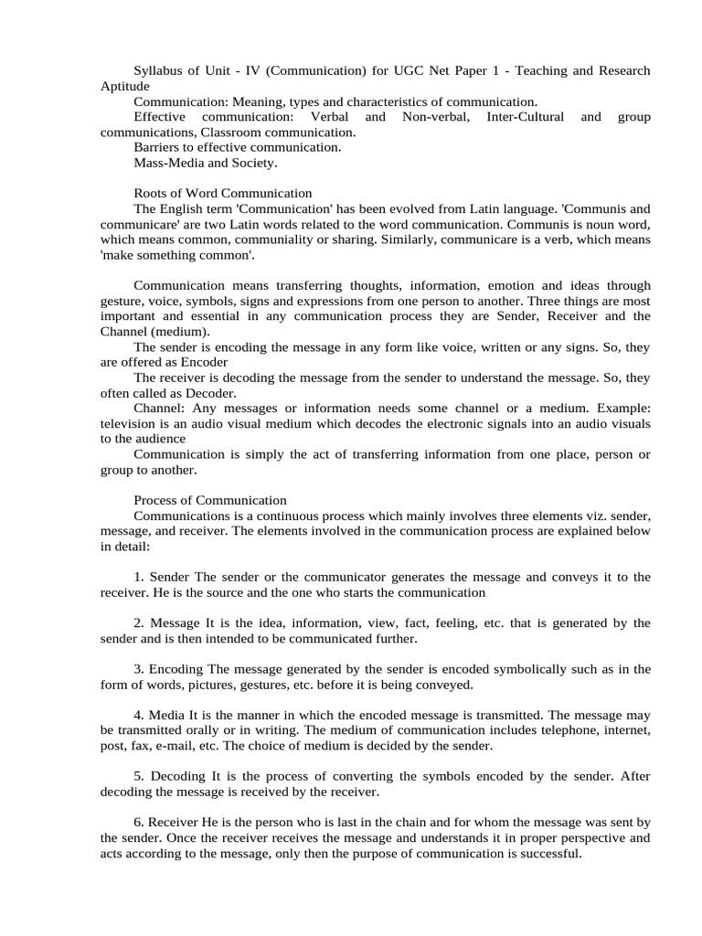 Meaning, types and characteristics of Communication PDF