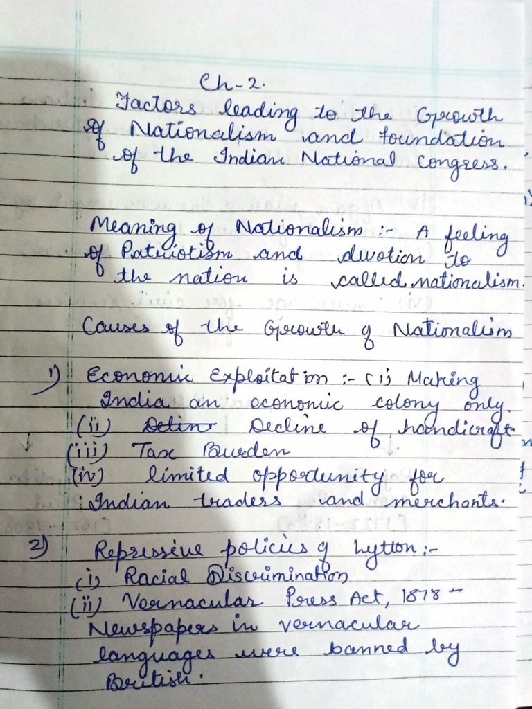 Factors Leading To The Growth of Nationalism and Foundation of Indian ...