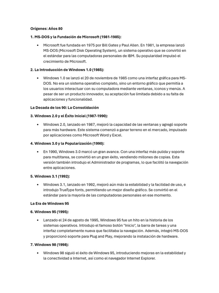 Historia De Windows Pdf
