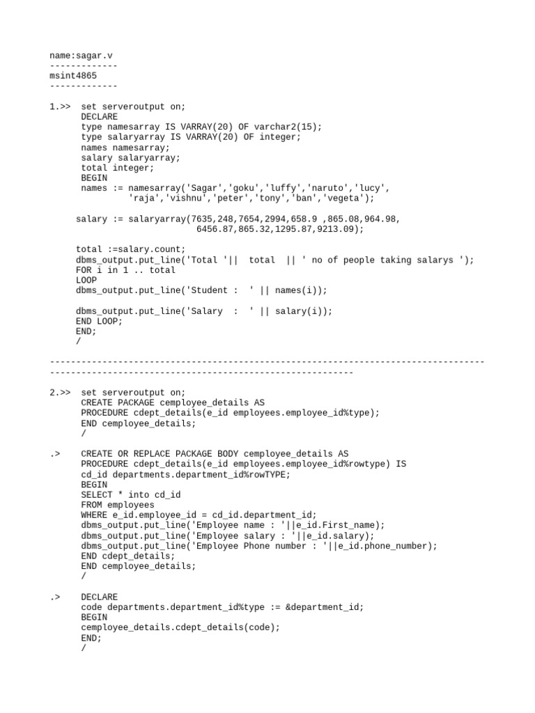 PLSQL Advance Exp | PDF