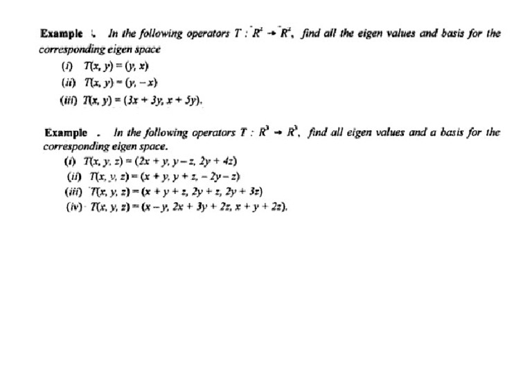 Exercise Problems On Eigenvalues And Eigvenvectors Pdf