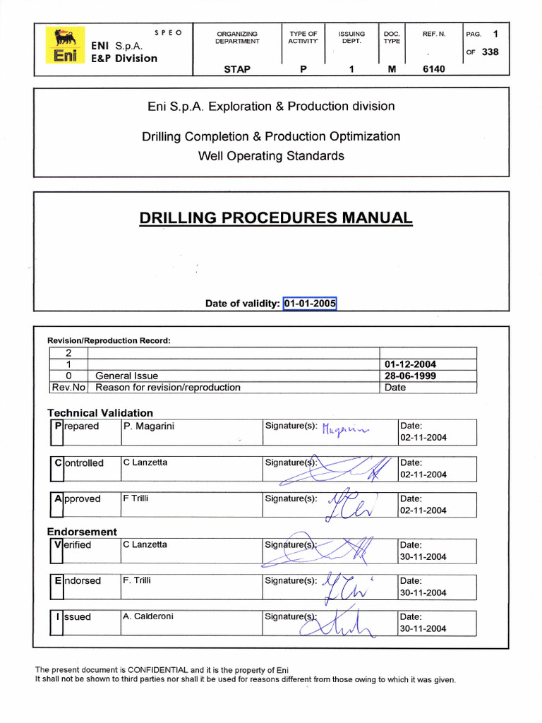 Drilling Procedures Manual STAP P 1 M 6140 Rev1 | PDF