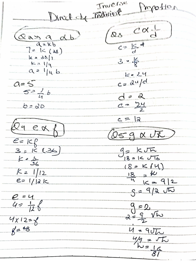 Direct and Inverse Propotion | PDF