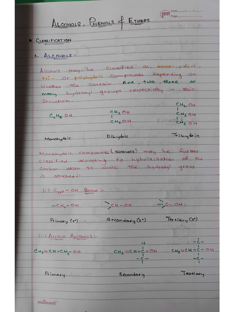 Alcohols Phenols Ethers Pdf