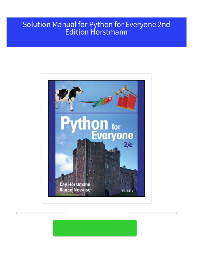 Solution Manual For Python For Everyone 2nd Edition Horstmann | PDF
