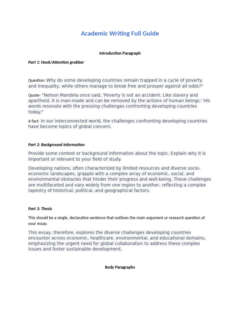 Challenges in Developing Countries | PDF | Essays