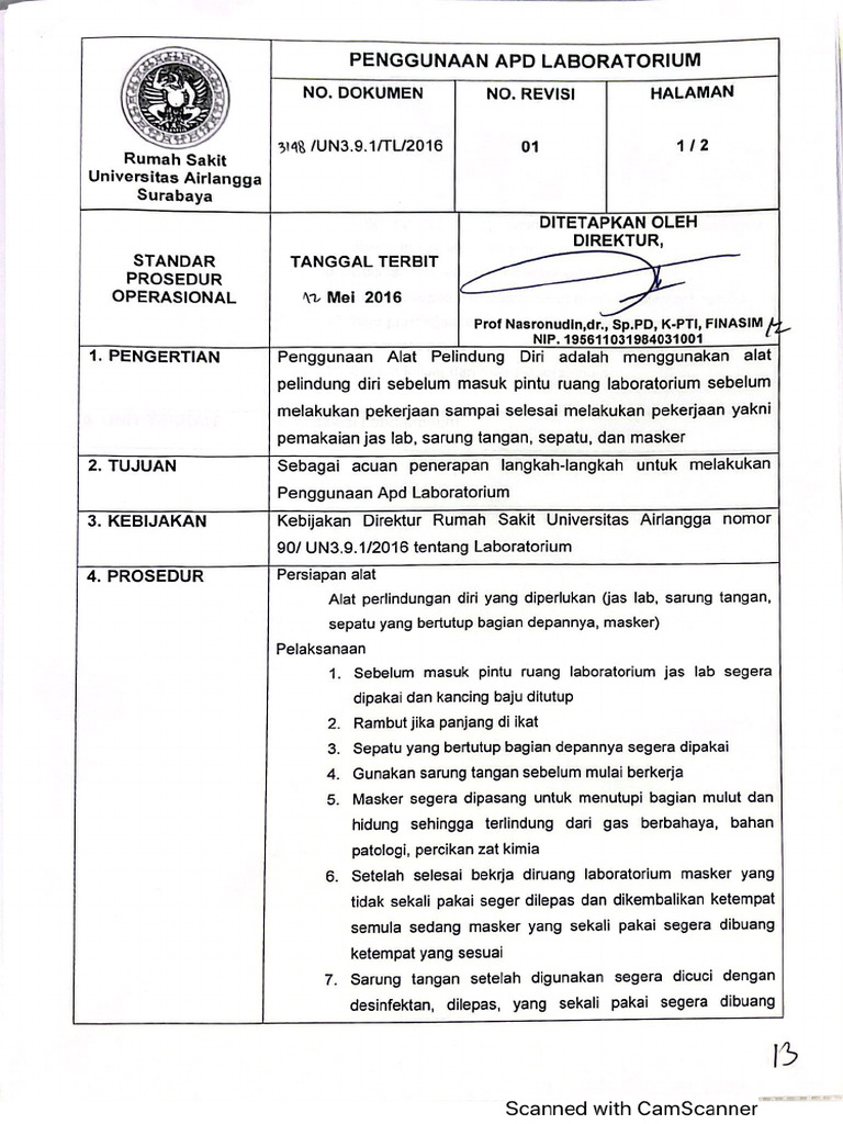 Sop PK Rsua | PDF