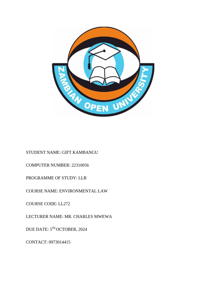 Key Principles of Environmental Law | PDF | Environmental Impact ...