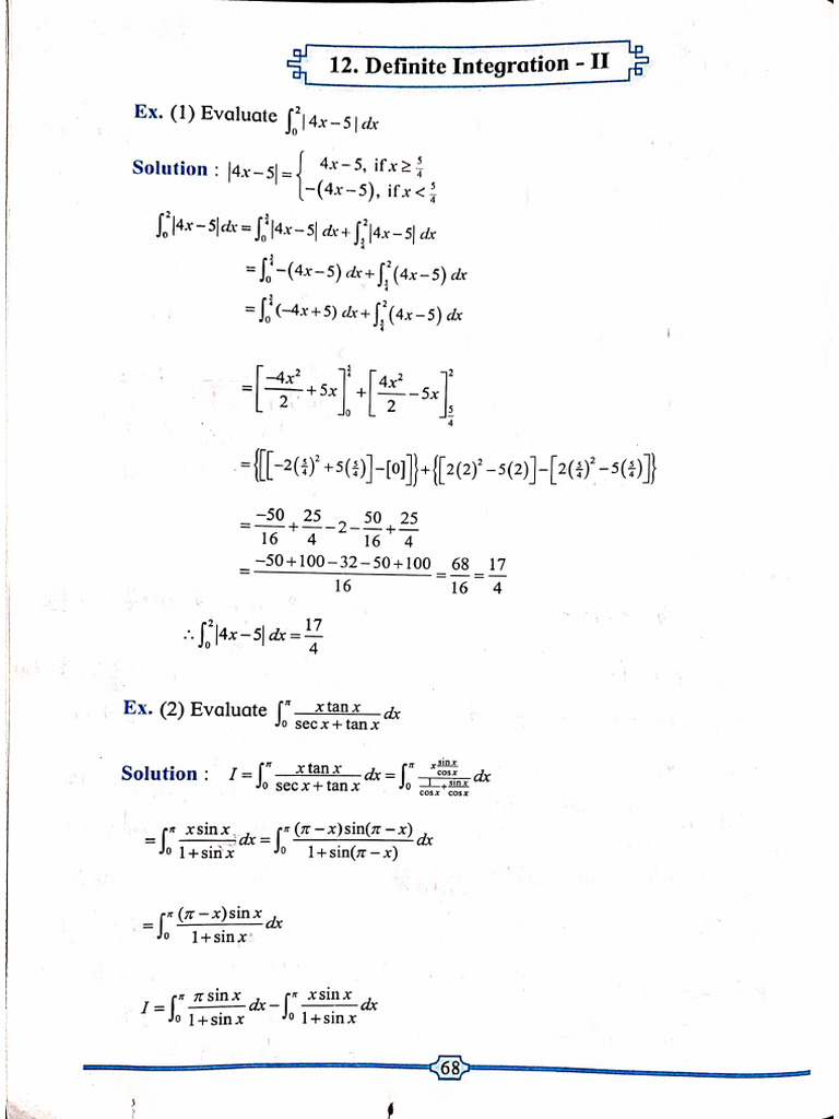 12.definite Integration - II | PDF