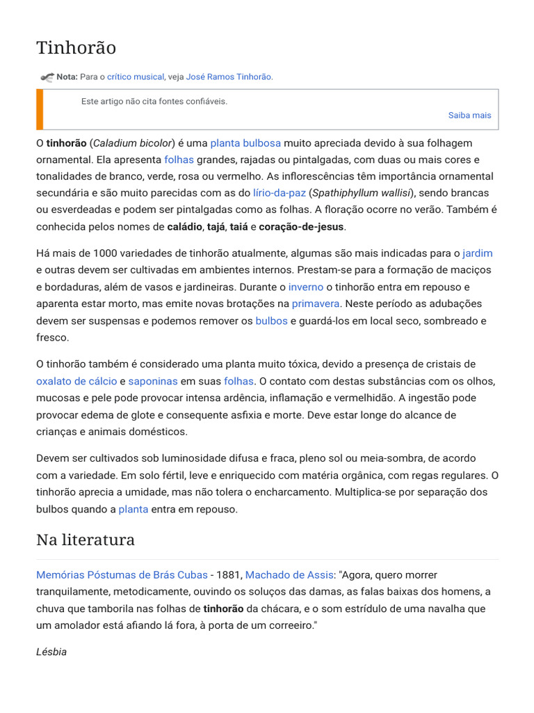 Tinhorão - Wikipédia, A Enciclopédia Livre | PDF