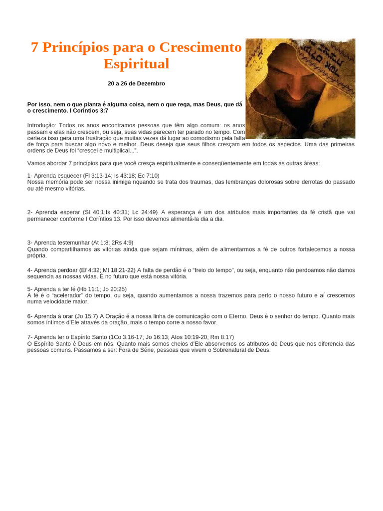 7 Princípios para o Crescimento Espiritual | PDF
