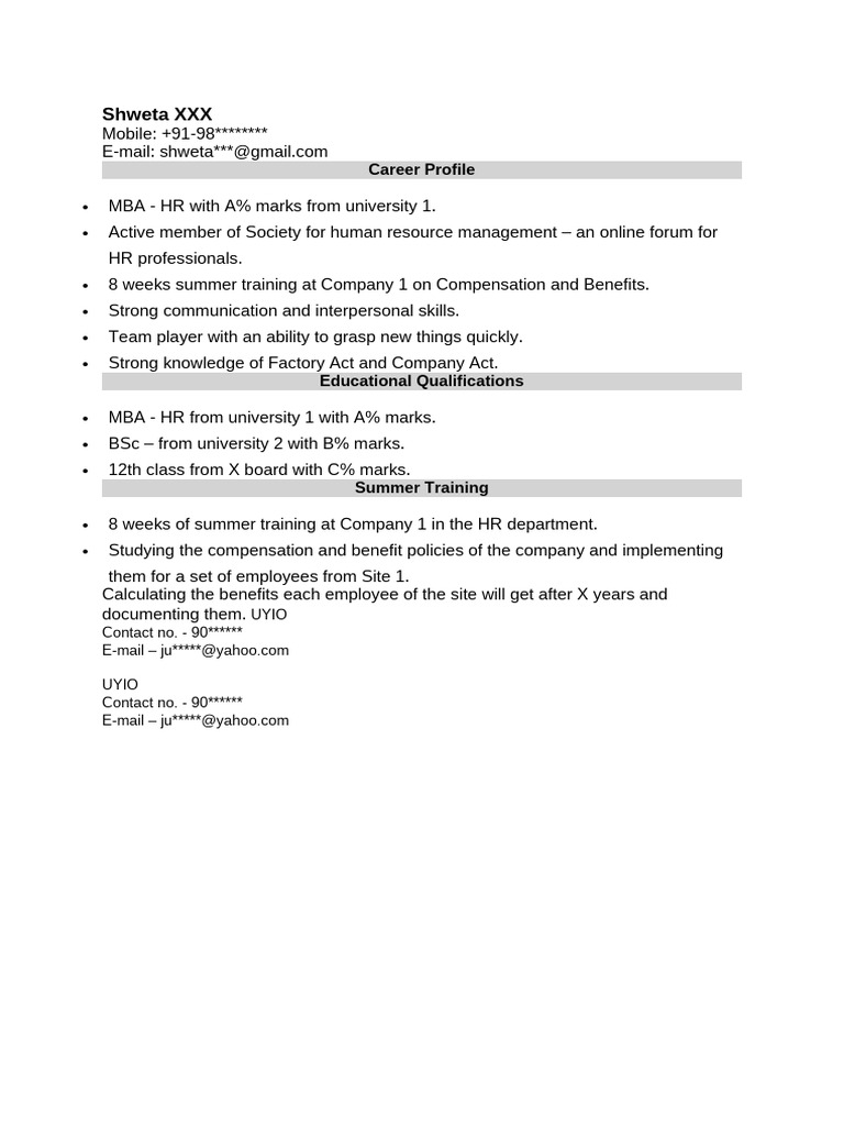 CV Template | PDF