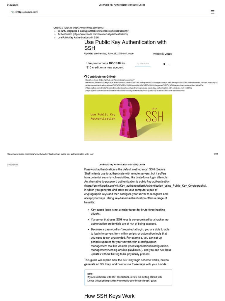 Public Key Auth SSH | PDF