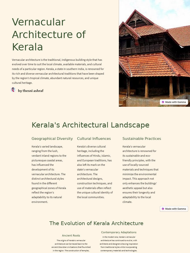 Vernacular Architecture of Kerala | PDF