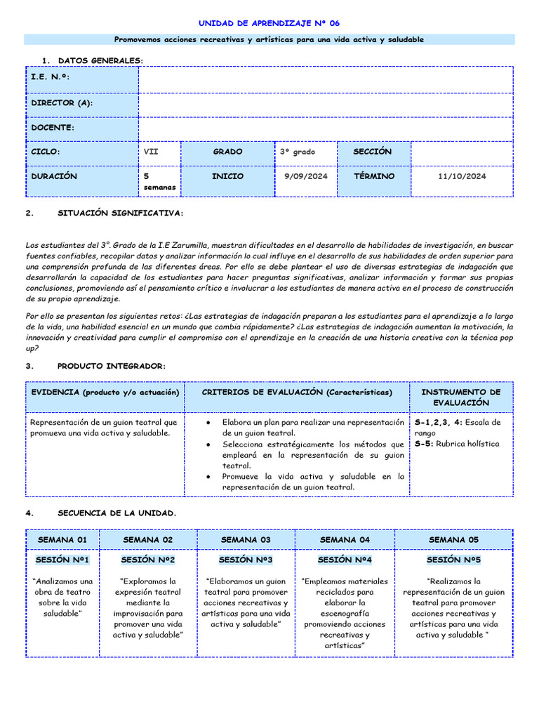 Unidad 6 Sesion 1 AYC 3° | PDF