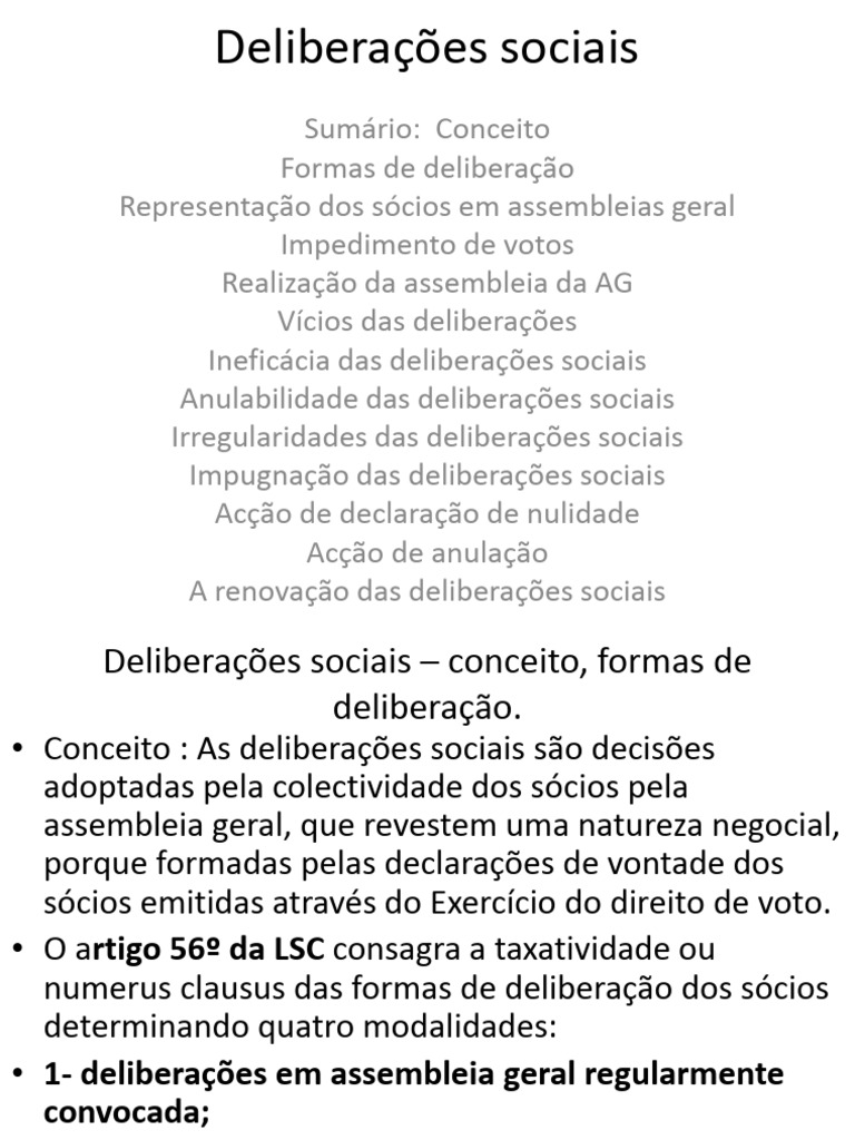 Deliberações Sociais | PDF