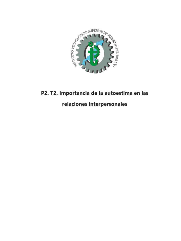 P2. T2. Importancia Del Autoestima en Las Relaciones Interpersonales | PDF