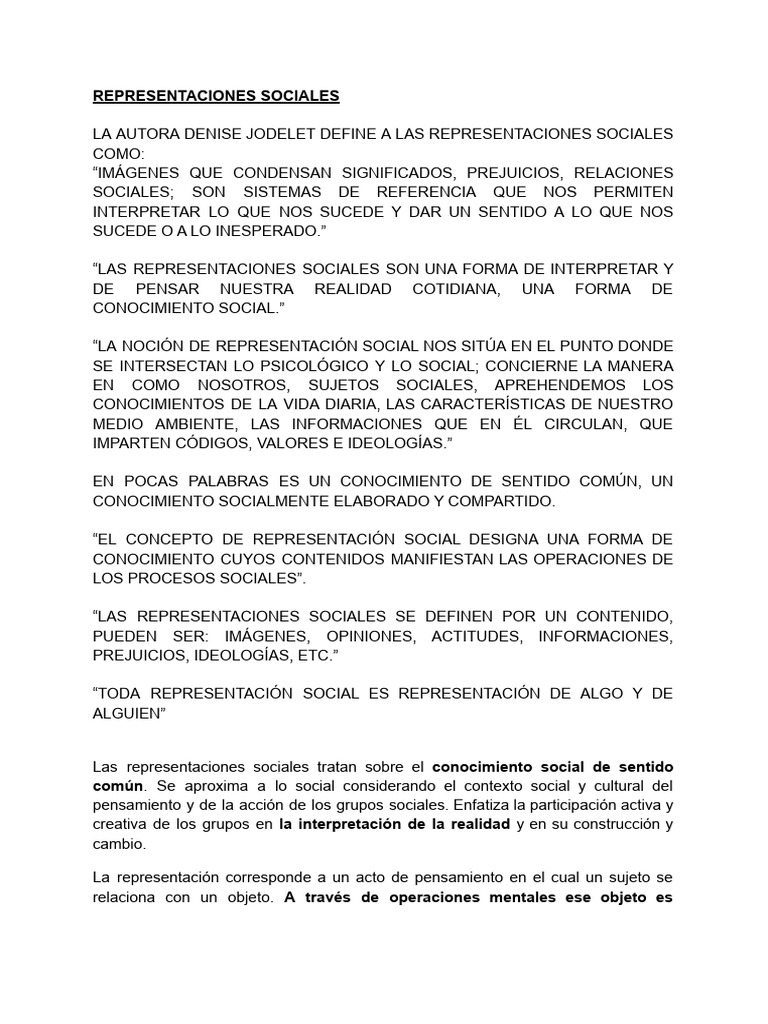 Representaciones - Sociales - Jodet | PDF | Educación en artes ...