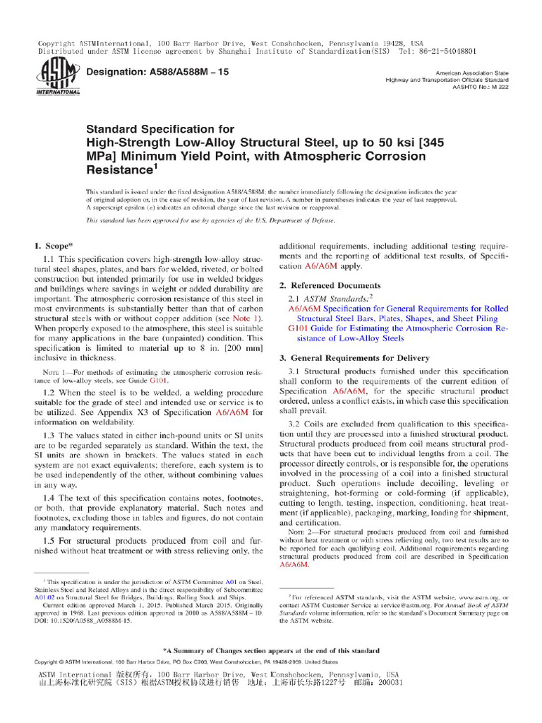 Astm A 588 2015 | PDF