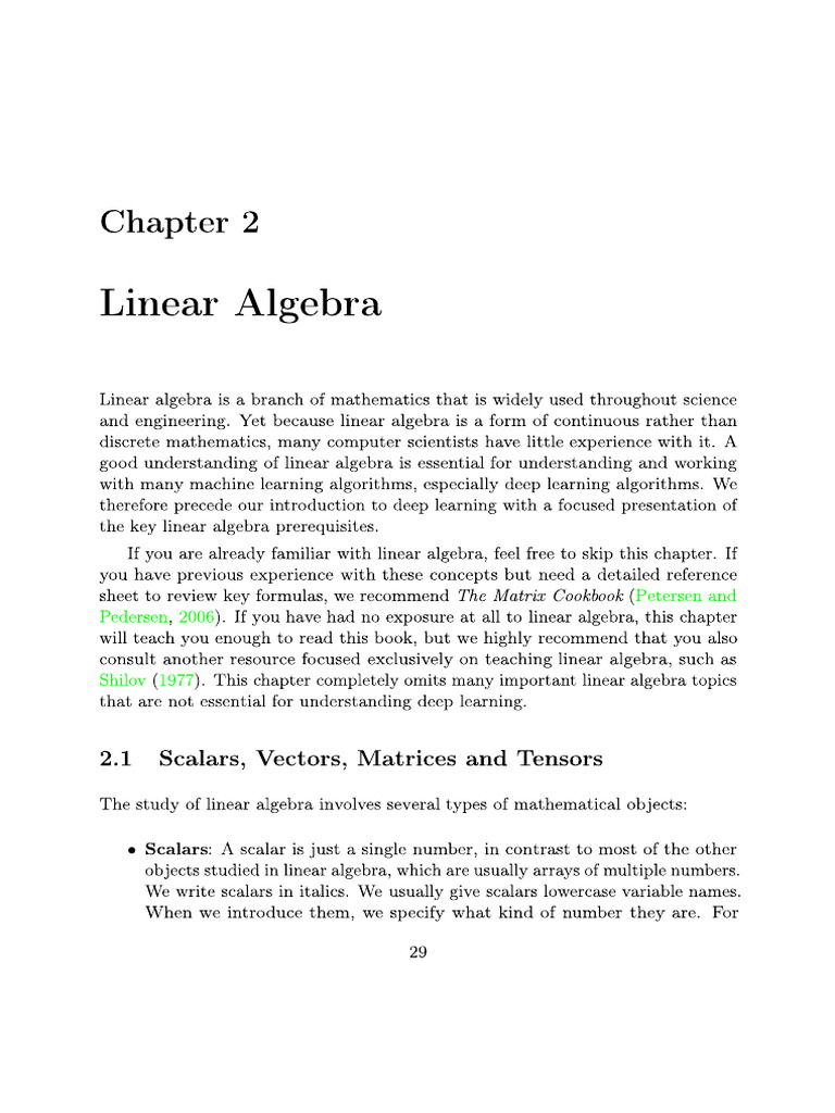 Part1 - Ch2Linear Algebra | PDF