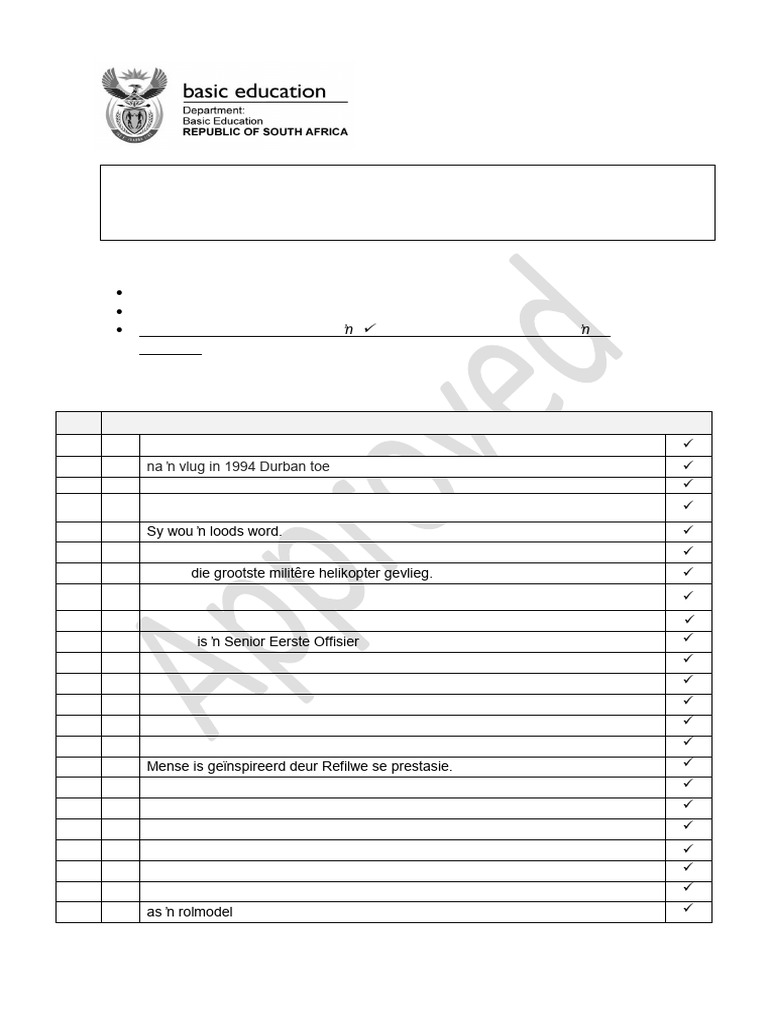 Grade 9 Afrikaans Fal Memo Pdf