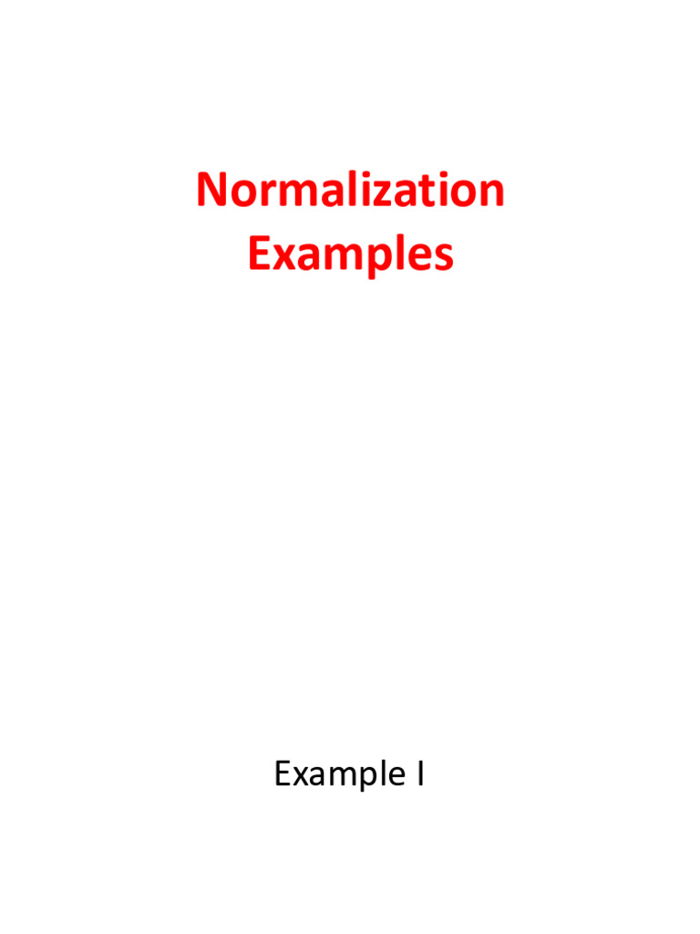 DB Normalization Example | PDF