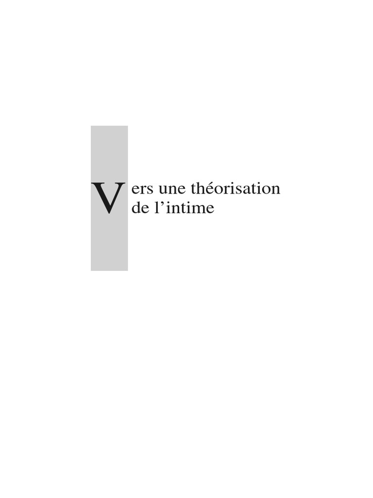 Théorisation de l'intimité et liens affectifs | PDF | Sigmund Freud ...