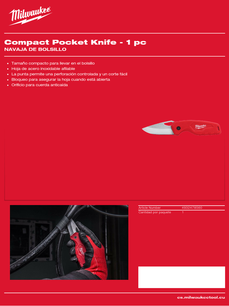Compact Pocket Knife NAVAJA DE BOLSILLO Milwaukee PDF