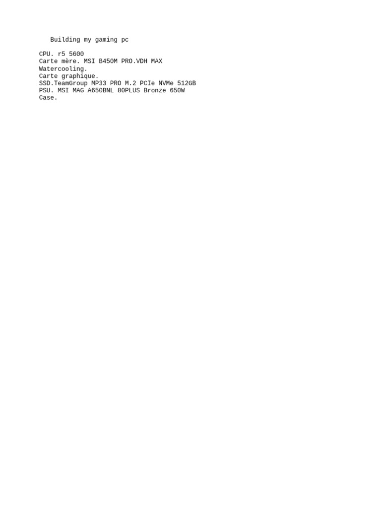 My Gaming Pc PDF