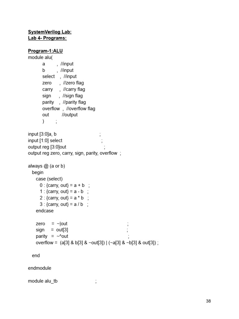 SV Lab4 Programs | PDF