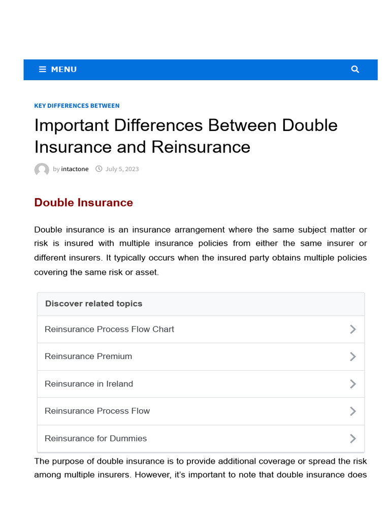 Intactone-Com-Impo | PDF | Reinsurance | Finance & Money Management