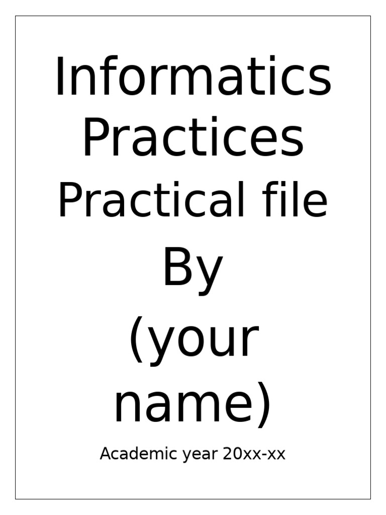 Informatics Practices Practical File For Class 12th | PDF | Table ...