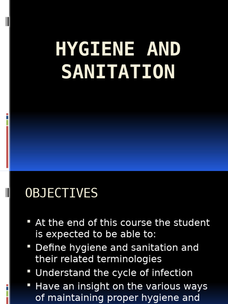 Hygiene And Sanitation Power Point Copy Pdf