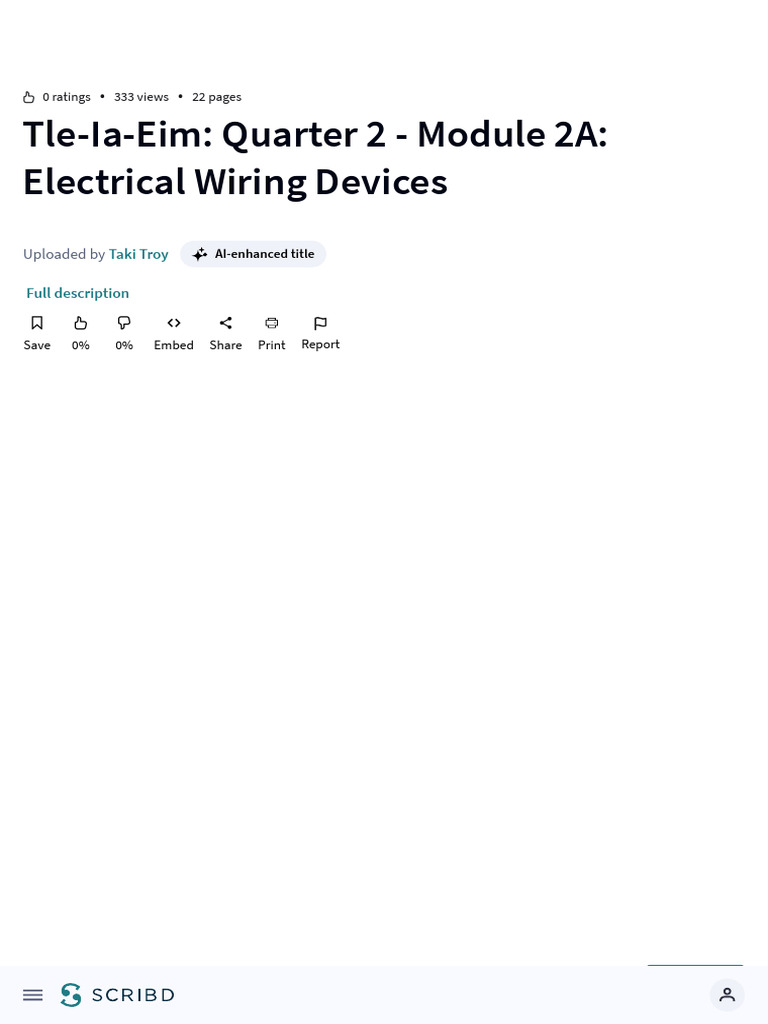 Tle-Ia-Eim - Quarter 2 - Module 2A - Electrical Wiring Devices - PDF ...