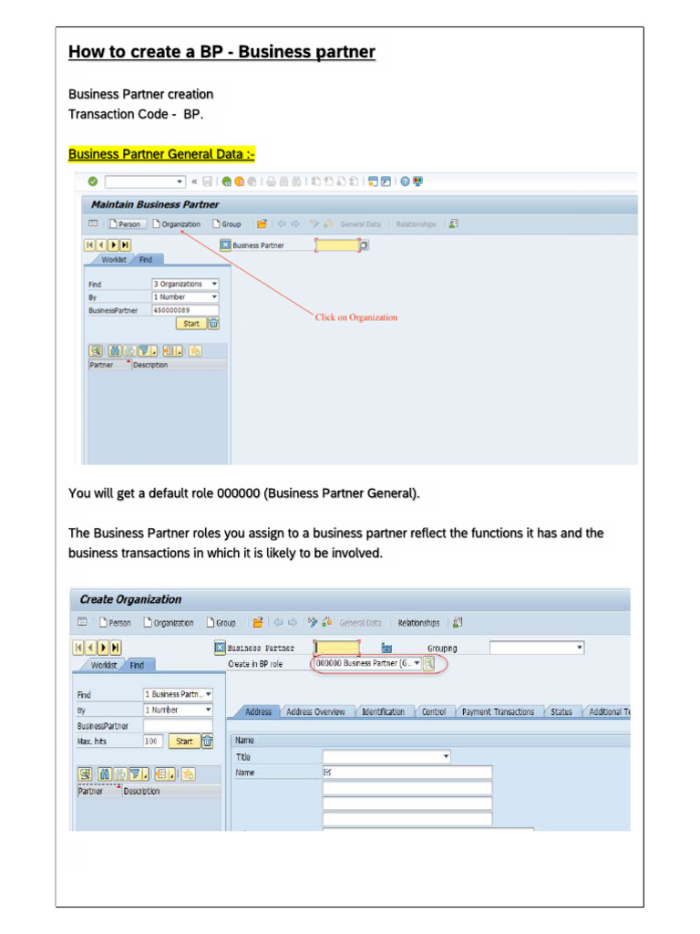 BP in SAP | PDF