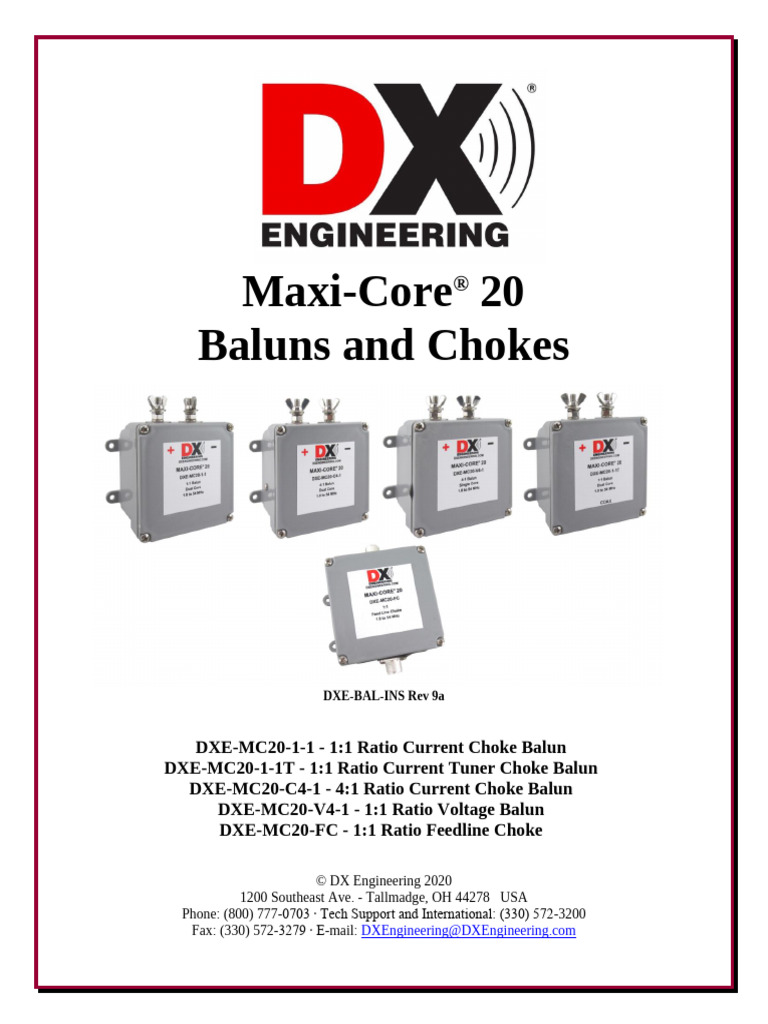 Maxi-Core Baluns - Dxe-Mc20-1-1 - PL | PDF