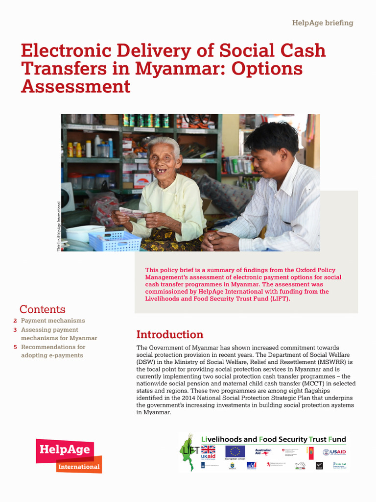 Electronic Delivery of Social Cash Transfers in Myanmar Options ...
