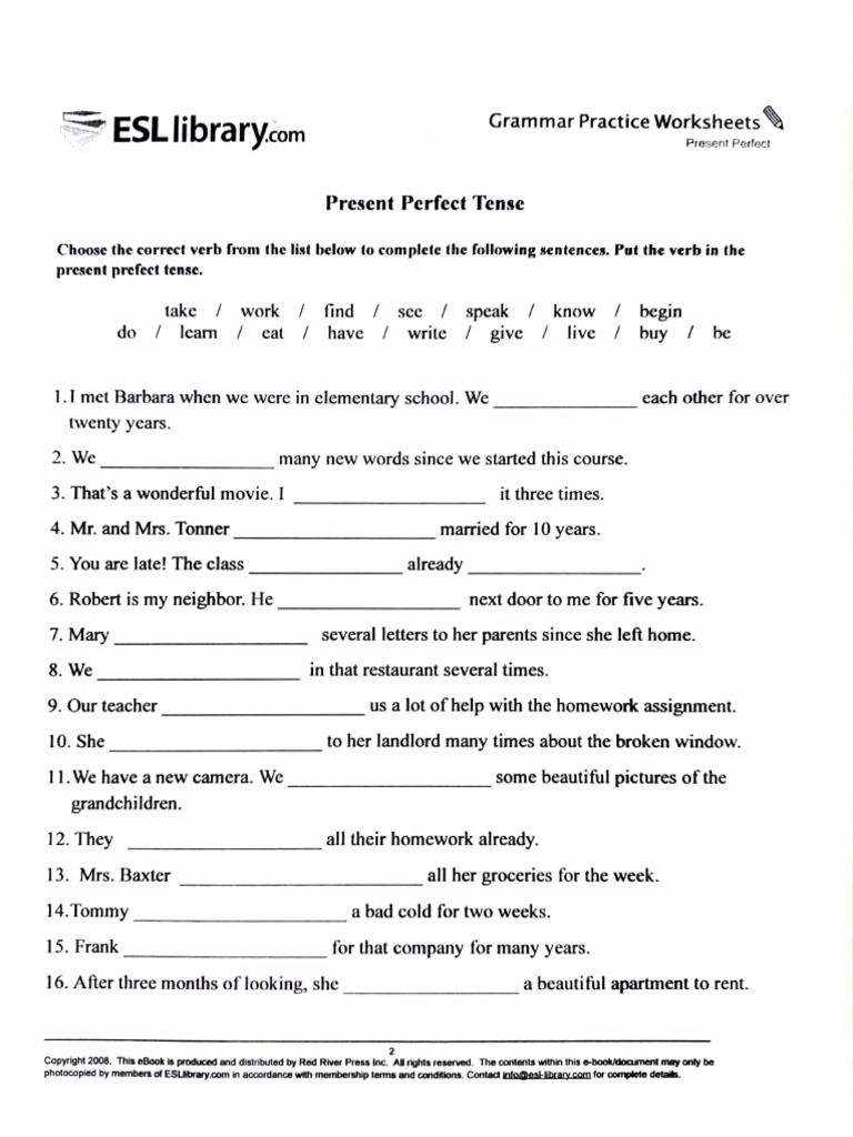 Present Perfect Affirmative | PDF