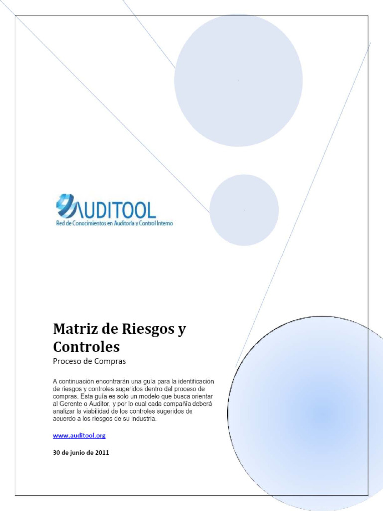 Matriz de Riesgos y Controles. Proceso de Compras EJEMPLO | PDF
